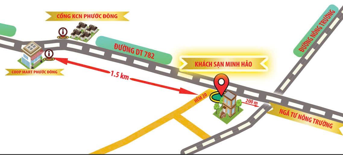 Sơ đồ đường đi đến Khách sạn Minh Hảo